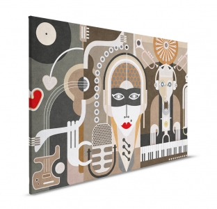 Obraz na plátně Walls by Patel 2 – Moderní hudební figuralní umění