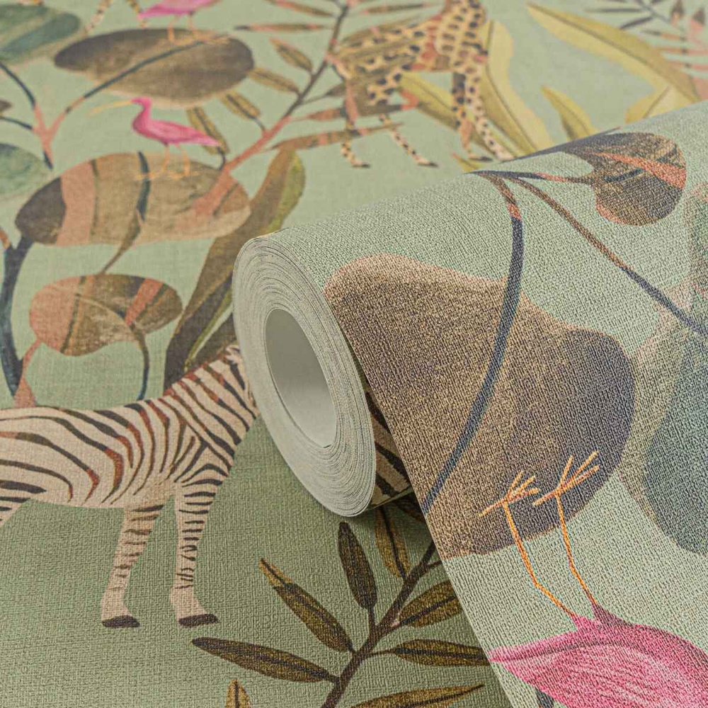 Tapeta na zeď ANNA and ANDREA, animals zelená Tapeta na zeď ANNA and ANDREA, animals zelená