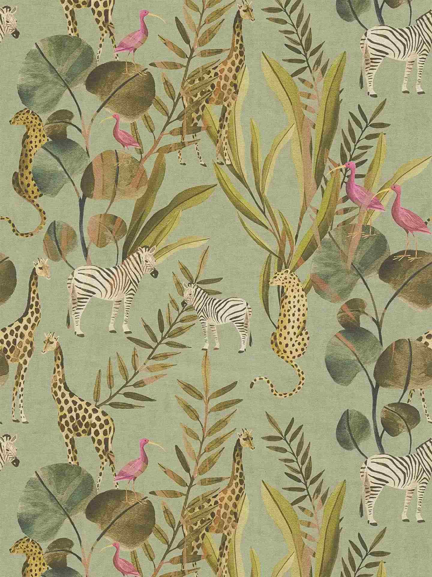 Tapeta na zeď ANNA and ANDREA, animals zelená Tapeta na zeď ANNA and ANDREA, animals zelená