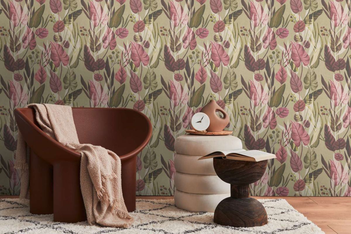 Tapeta na zeď ANNA and ANDREA, jungle fialová Tapeta na zeď ANNA and ANDREA, jungle fialová