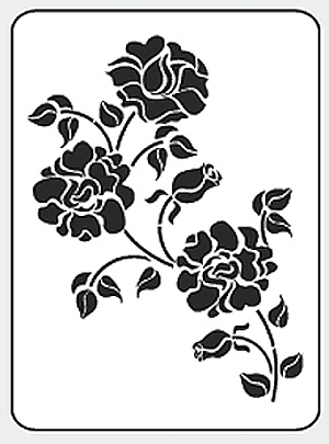 Malířská dekorační šablona Růže v černém