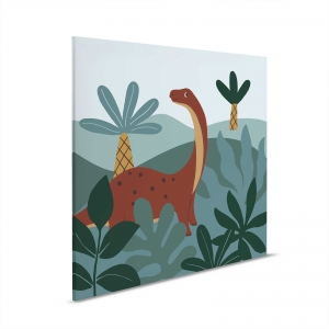 Dětský obraz na zeď dinosaurus v džungli – Lilly & Luis 60×60 cm