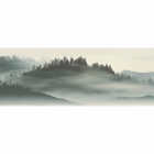 Dekorační Bordura – Mlžné horské panorama v odstínech šedé
