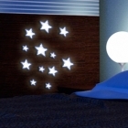 Pěnové samolepící svítící dekorace hvězdy 3D