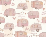 Dětská tapeta Boys and Girls 6 - Camping - karavany růžová