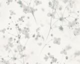 Tapeta na zeď, PINTWALLS, akvarel jemné květy šedá