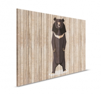 Obraz na plátně Walls by Patel 2 – medvěd (hnědé a šedé odstíny)