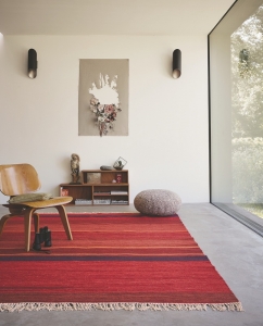 Vlněný koberec Kashba Rozkoš, proužek červená