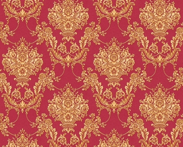 Zámecká tapeta Chateau zlatá červená barokní vzor